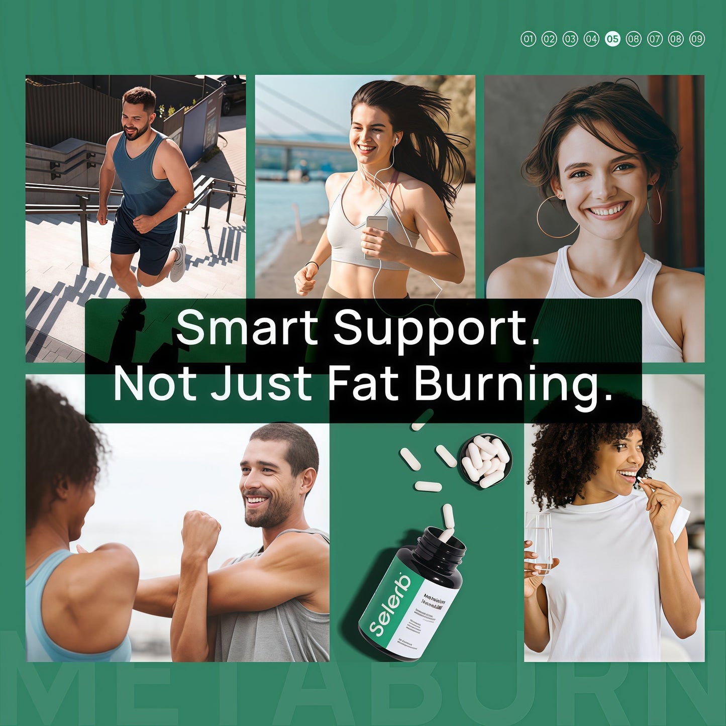 Selerb Berberine + Green Tea + B12 Complex - Gentle Plant-Based Formula with Chromium - 60 Capsules